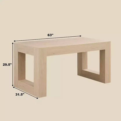Tavolo da pranzo rettangolare da 160 cm con base massiccia, rovere naturale, 4-6 posti
