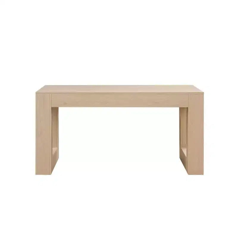 Tavolo da pranzo rettangolare da 160 cm con base massiccia, rovere naturale, 4-6 posti