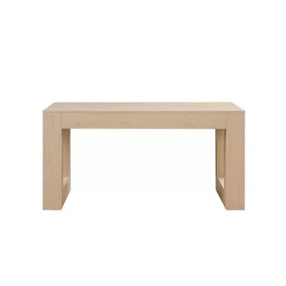 Tavolo da pranzo rettangolare da 160 cm con base massiccia, rovere naturale, 4-6 posti