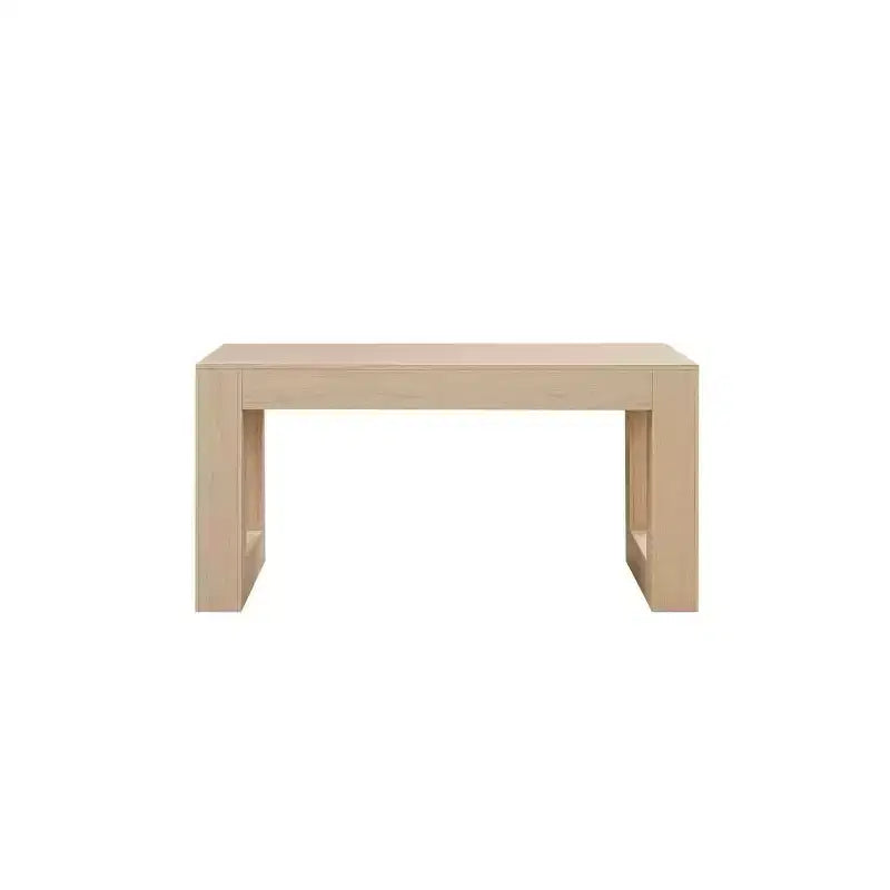 Tavolo da pranzo rettangolare da 160 cm con base massiccia, rovere naturale, 4-6 posti