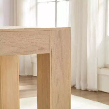Tavolo da pranzo rettangolare da 160 cm con base massiccia, rovere naturale, 4-6 posti