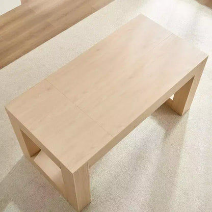 Tavolo da pranzo rettangolare da 160 cm con base massiccia, rovere naturale, 4-6 posti