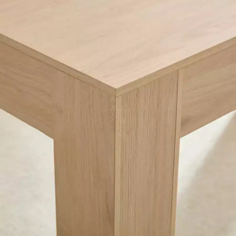 Tavolo da pranzo rettangolare da 160 cm con base massiccia, rovere naturale, 4-6 posti