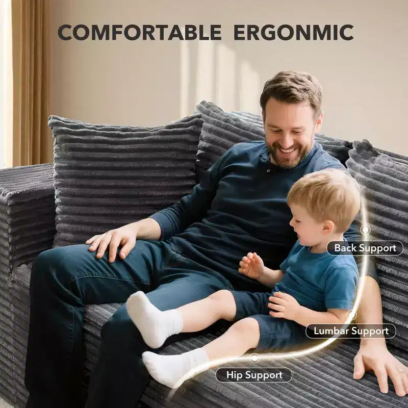 Divano sezionale a L reversibile da 106", divano Cloud con chaise longue oversize, 3 posti, Memory Foam