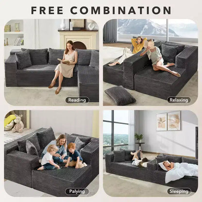 Divano sezionale a L reversibile da 106", divano Cloud con chaise longue oversize, 3 posti, Memory Foam