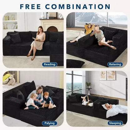 Divano sezionale a L reversibile da 106", divano Cloud con chaise longue oversize, 3 posti, Memory Foam