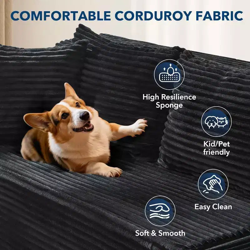 Divano sezionale a L reversibile da 106", divano Cloud con chaise longue oversize, 3 posti, Memory Foam