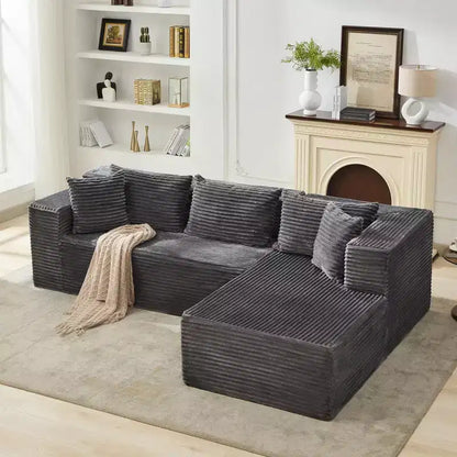 Divano sezionale a L reversibile da 106", divano Cloud con chaise longue oversize, 3 posti, Memory Foam