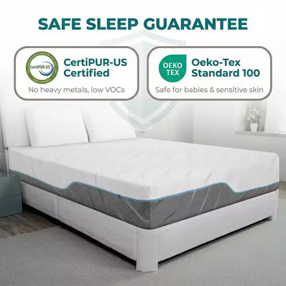 Materasso in memory foam reversibile a doppia faccia, da media a extra rigidità, CertiPUR-US, senza fibra di vetro