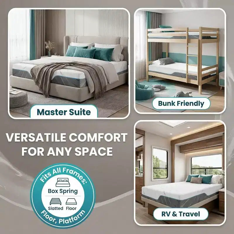 Materasso in memory foam reversibile a doppia faccia, da media a extra rigidità, CertiPUR-US, senza fibra di vetro