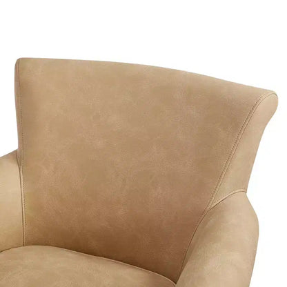 Poltrona girevole in similpelle, schienale arrotolato con base in metallo e cuscino del sedile rimovibile