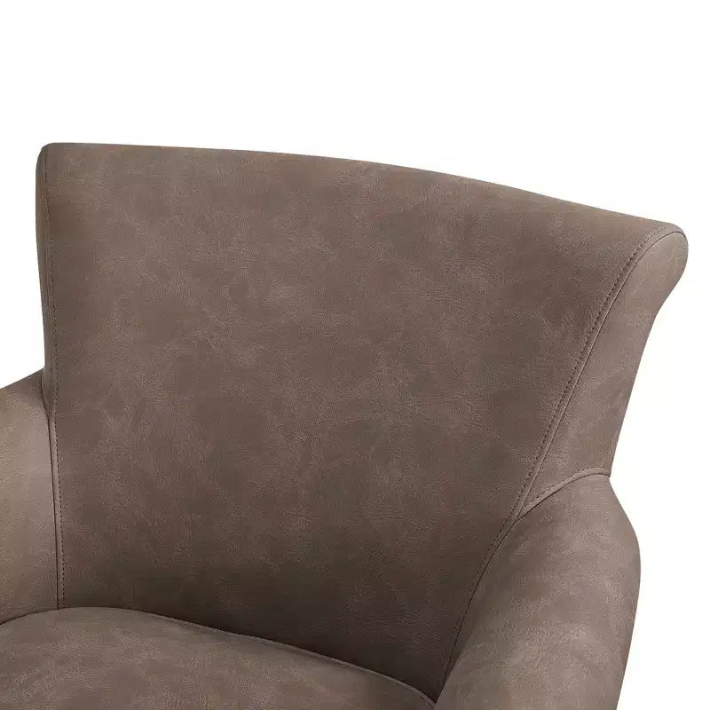 Poltrona girevole in similpelle, schienale arrotolato con base in metallo e cuscino del sedile rimovibile
