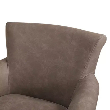 Poltrona girevole in similpelle, schienale arrotolato con base in metallo e cuscino del sedile rimovibile