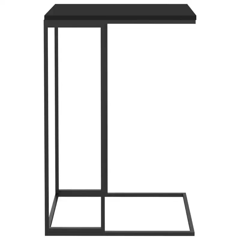 Tavolino a C con ruote, Legno Ingegnerizzato e Struttura in Ferro, Bianco Opaco, Mobile con 4 Ruote