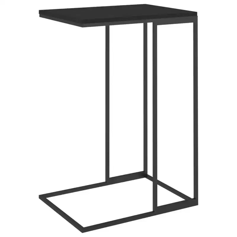 Tavolino a C con ruote, Legno Ingegnerizzato e Struttura in Ferro, Bianco Opaco, Mobile con 4 Ruote