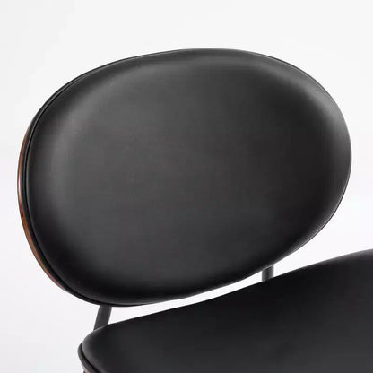 Sedia da pranzo Sleek Shell, morbido tessuto con robuste gambe in metallo, moderno di metà secolo, finitura noce