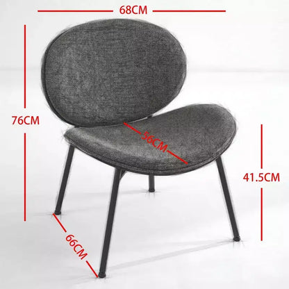 Sedia da pranzo Sleek Shell, morbido tessuto con robuste gambe in metallo, moderno di metà secolo, finitura noce
