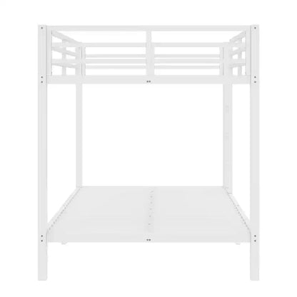 Letto a castello in metallo Full over Full, struttura resistente e silenziosa, spazio contenitore sotto il letto, nero e bianco