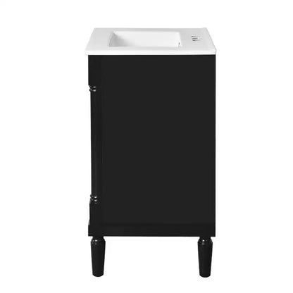 Mobile bagno da 60 cm con lavabo, armadietto da bagno con 2 ripiani, mobile da bagno in legno autoportante
