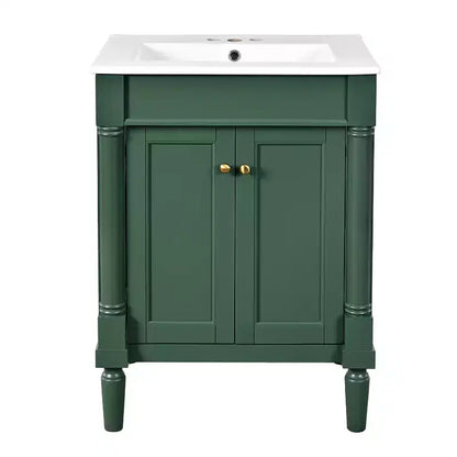 Mobile bagno da 60 cm con lavabo, armadietto da bagno con 2 ripiani, mobile da bagno in legno autoportante