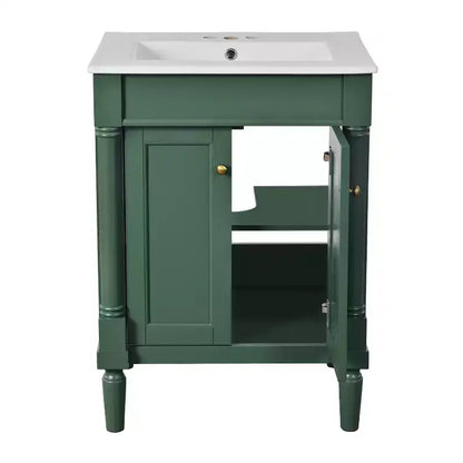 Mobile bagno da 60 cm con lavabo, armadietto da bagno con 2 ripiani, mobile da bagno in legno autoportante