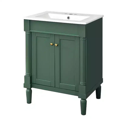 Mobile bagno da 60 cm con lavabo, armadietto da bagno con 2 ripiani, mobile da bagno in legno autoportante