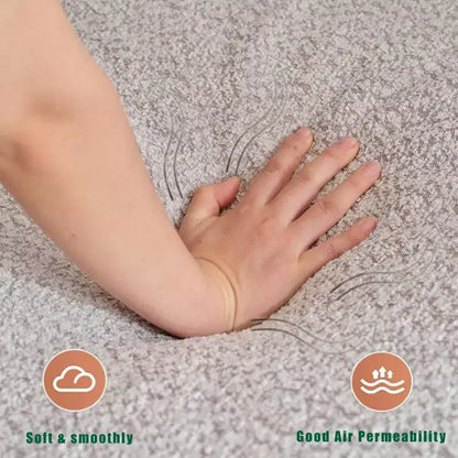 Divano componibile a L moderno da 355 cm con 4 posti, rivestimento in tessuto Boucle, 4 cuscini decorativi, nessun montaggio richiesto