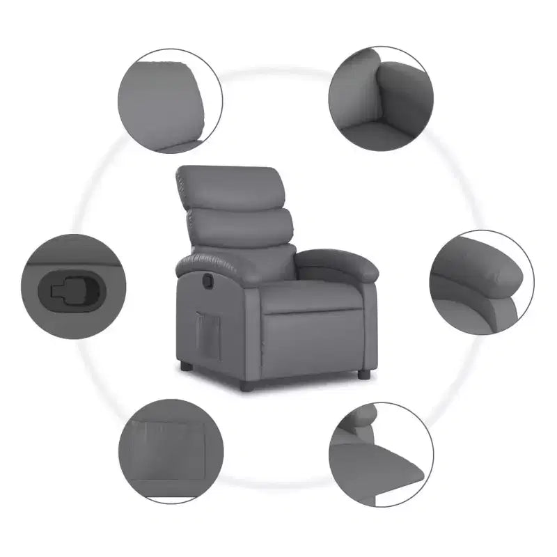 Poltrona reclinabile regolabile, poltrona reclinabile in similpelle per home theater