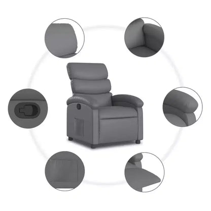 Poltrona reclinabile regolabile, poltrona reclinabile in similpelle per home theater
