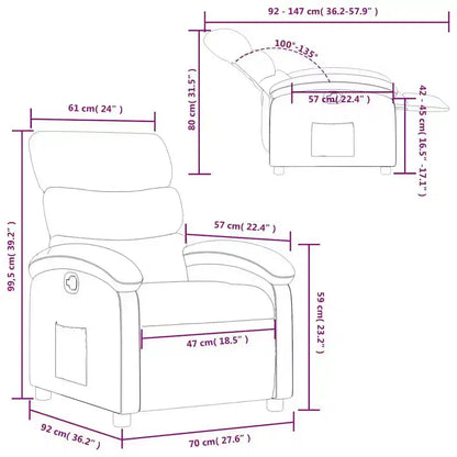 Poltrona reclinabile regolabile, poltrona reclinabile in similpelle per home theater