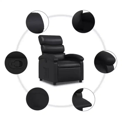 Poltrona reclinabile regolabile, poltrona reclinabile in similpelle per home theater
