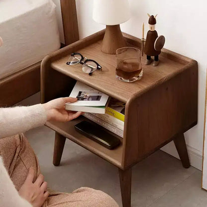 Comodini, Tavolini da Salotto con Ampio Vano Portaoggetti Aperto, Comodino a 4 Gambe