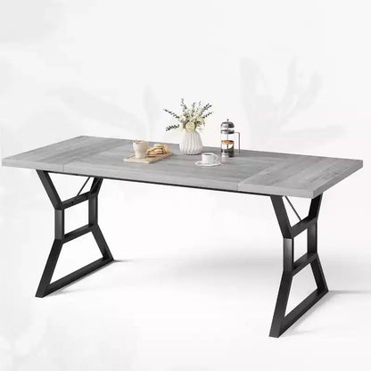 Tavolo da Pranzo Frame con Dettaglio a Vita per 6-8 Persone, Tavolo da Pranzo Rettangolare in Legno con Gambe in Metallo Resistenti, Ideale per Sala da Pranzo