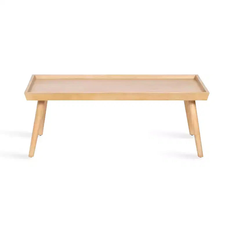 Tavolino da caffè rettangolare in legno, 117x56x43 cm, finitura naturale