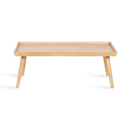 Tavolino da caffè rettangolare in legno, 117x56x43 cm, finitura naturale