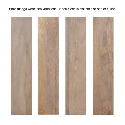 Tavolino da caffè rettangolare in legno, 117x56x43 cm, finitura naturale