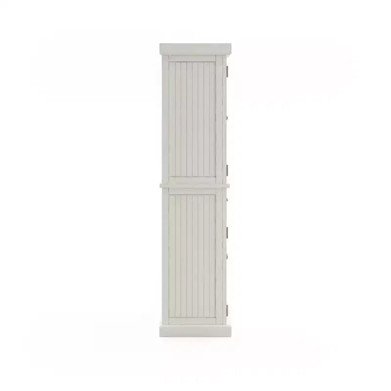 Mobile dispensa nautico da cucina costiera, bianco sporco, struttura in legno massello, ripiani regolabili, H 183 cm