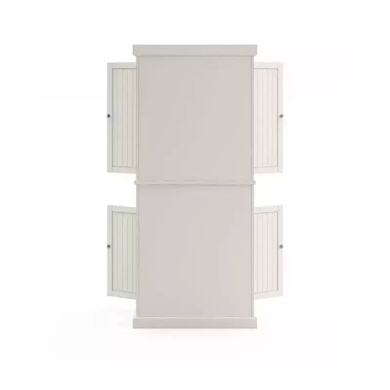 Mobile dispensa nautico da cucina costiera, bianco sporco, struttura in legno massello, ripiani regolabili, H 183 cm