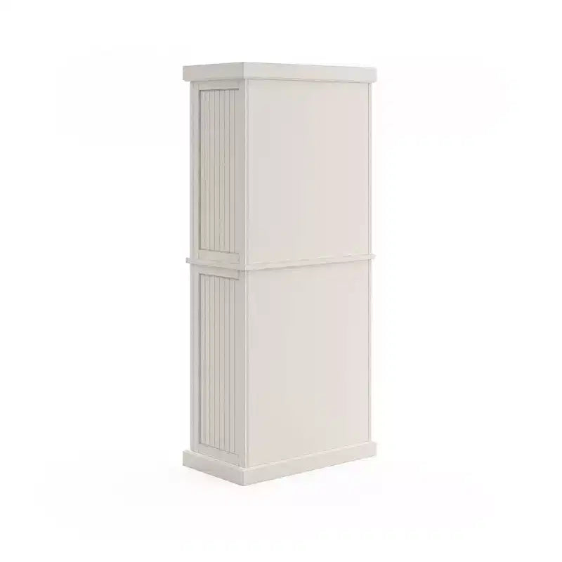 Mobile dispensa nautico da cucina costiera, bianco sporco, struttura in legno massello, ripiani regolabili, H 183 cm