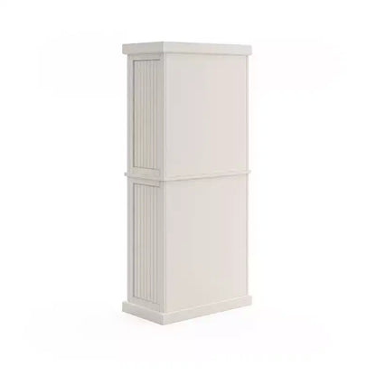 Mobile dispensa nautico da cucina costiera, bianco sporco, struttura in legno massello, ripiani regolabili, H 183 cm