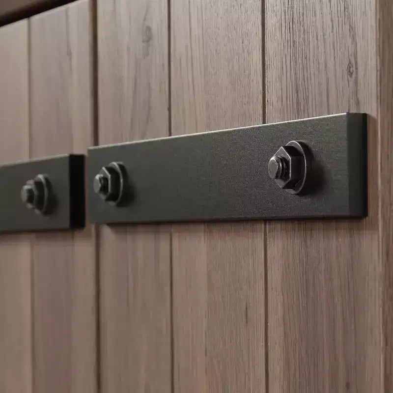 Mobiletto da magazzino in stile rustico a 2 ante, rovere sale, ripiani regolabili laminati, struttura in MDF
