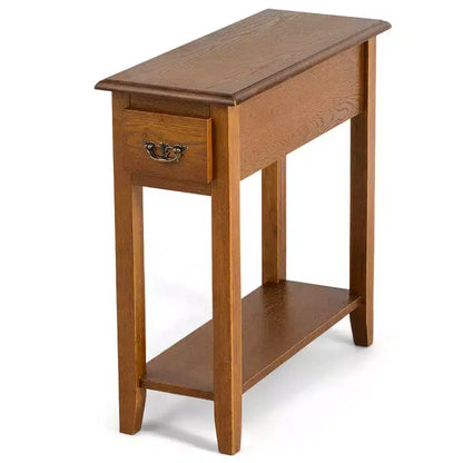 Comodino/Tavolino stretto con cassetto per letto o divano
