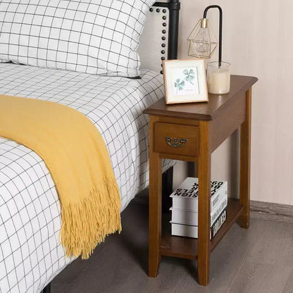 Comodino/Tavolino stretto con cassetto per letto o divano