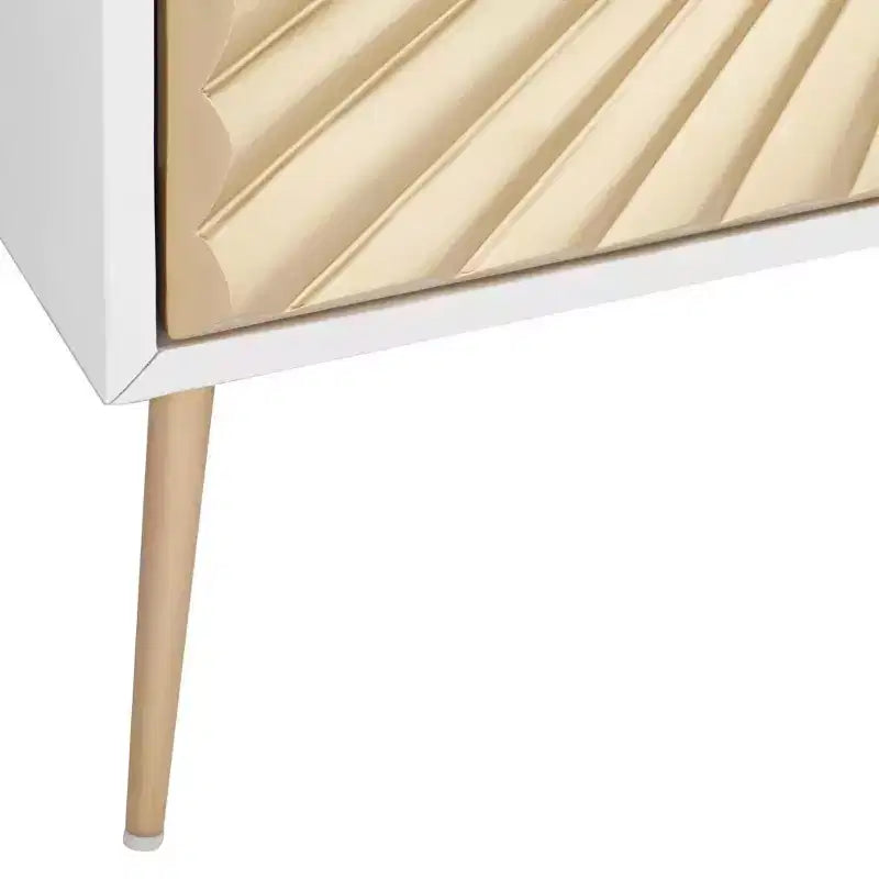 Credenza decorativa Starburst da 81 cm con 2 ante bianca e oro