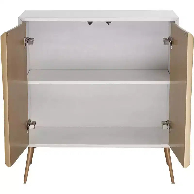 Credenza decorativa Starburst da 81 cm con 2 ante bianca e oro