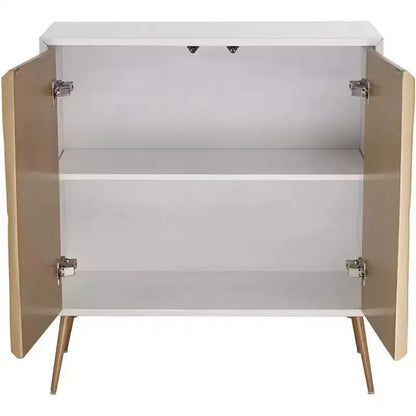 Credenza decorativa Starburst da 81 cm con 2 ante bianca e oro