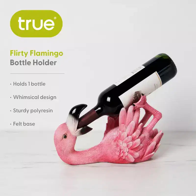 Portabottiglie per vino fenicottero rosa in poliresina, portabottiglie a forma di animale, regalo per arredamento cucina e bar