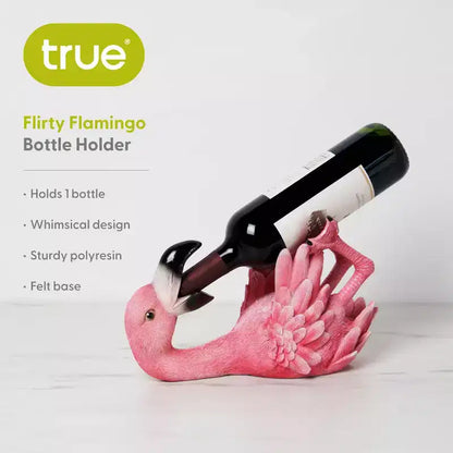 Portabottiglie per vino fenicottero rosa in poliresina, portabottiglie a forma di animale, regalo per arredamento cucina e bar